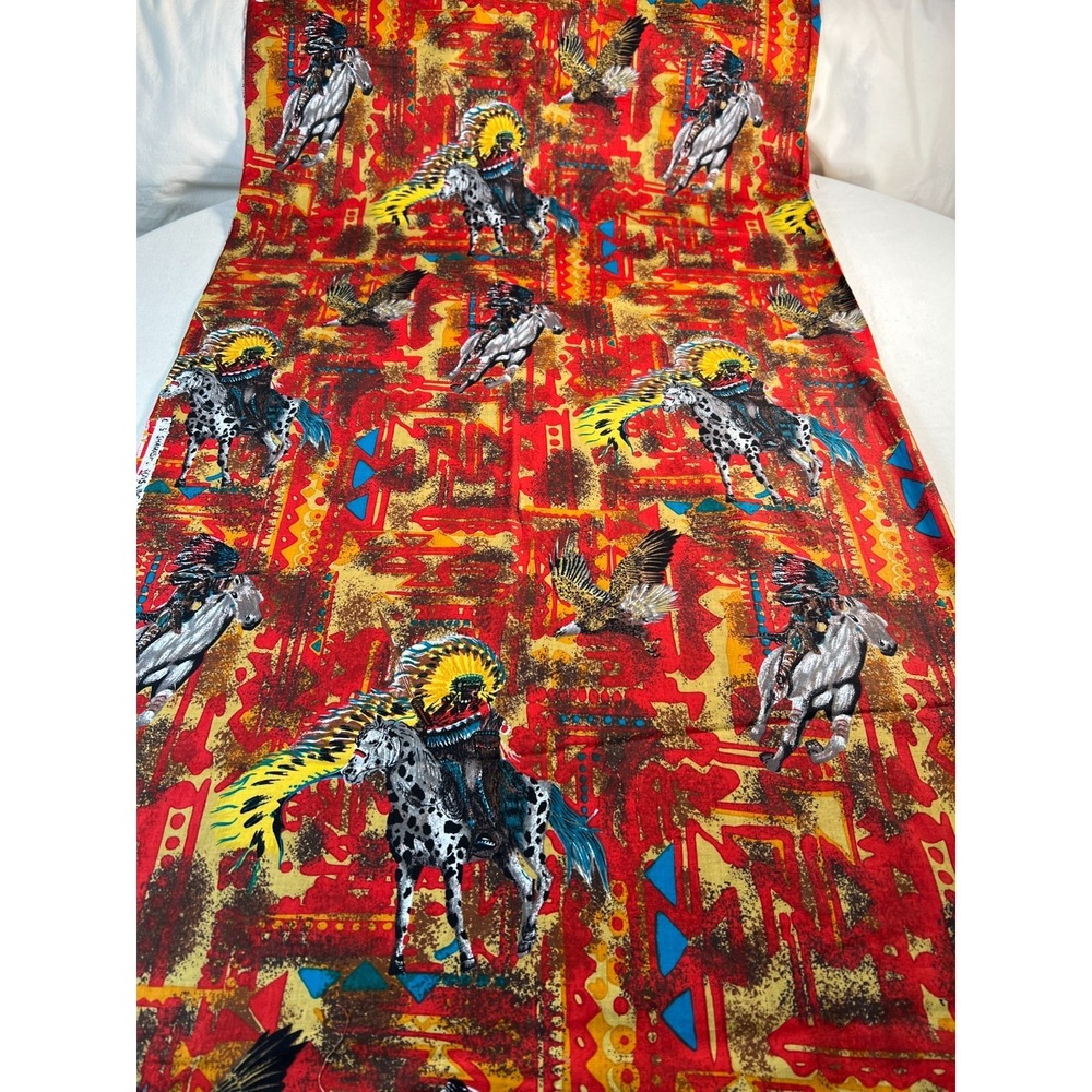 Fabric -RARE Vintage Shamash and Sons Inc Indigenous Western Scene 58" L x 44" W